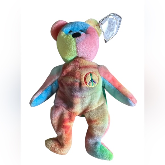 Ty Other - Ty Peace Bear Plush tie dye